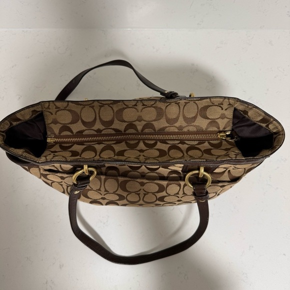 Coach Gallery Signature  zip Tote shoulder Bag purse large - Picture 7 of 13